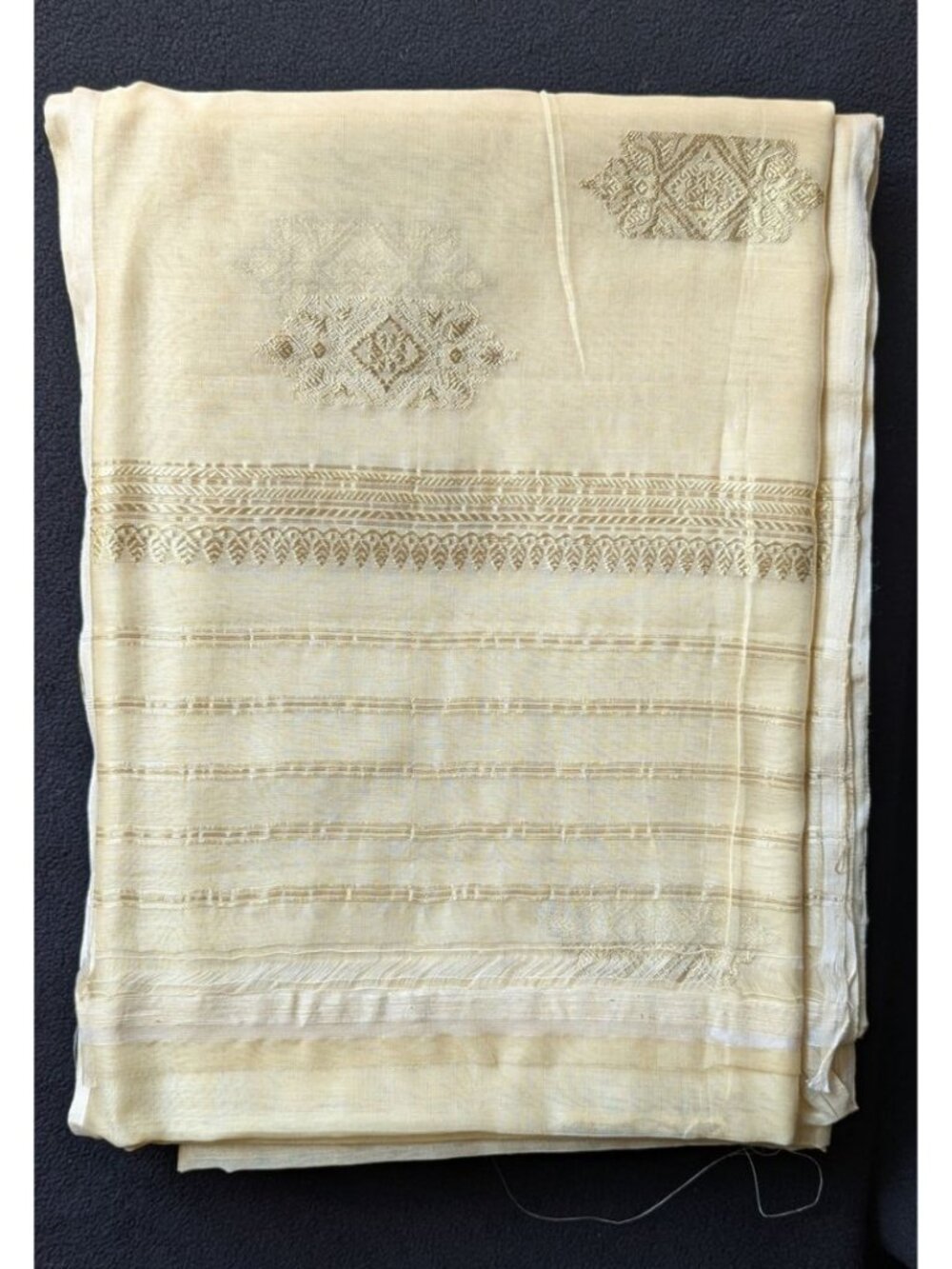 Vintg Simpson's Dept Store Saree Art Silk Zari Fabric 6.6 Yards Estate Find NEW